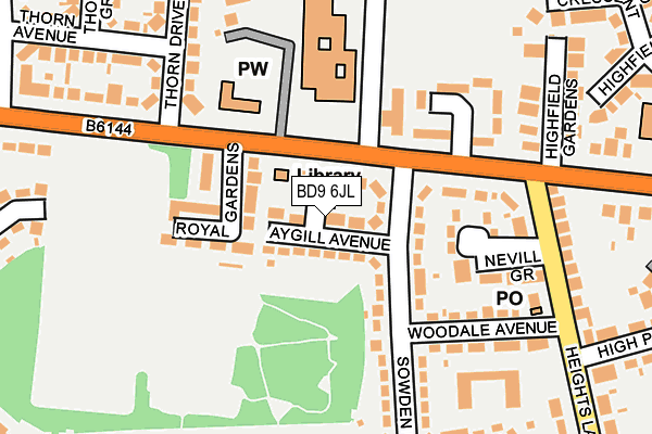 BD9 6JL map - OS OpenMap – Local (Ordnance Survey)