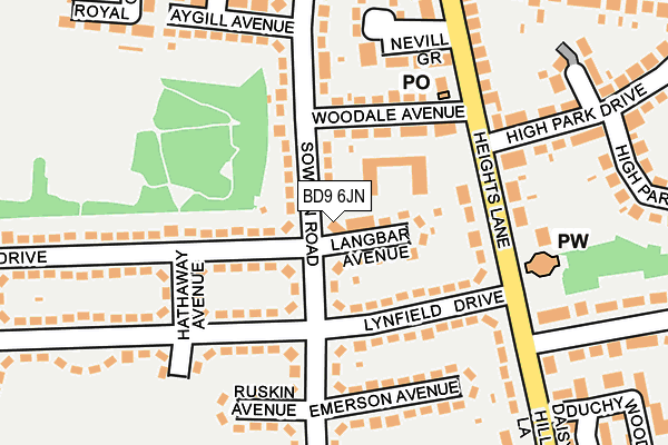 BD9 6JN map - OS OpenMap – Local (Ordnance Survey)