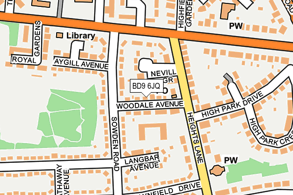 BD9 6JQ map - OS OpenMap – Local (Ordnance Survey)