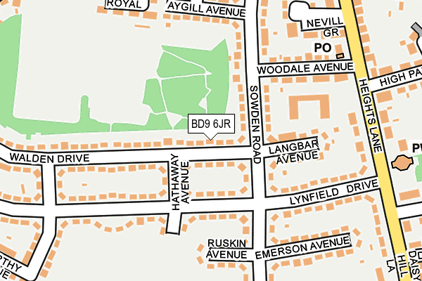 BD9 6JR map - OS OpenMap – Local (Ordnance Survey)