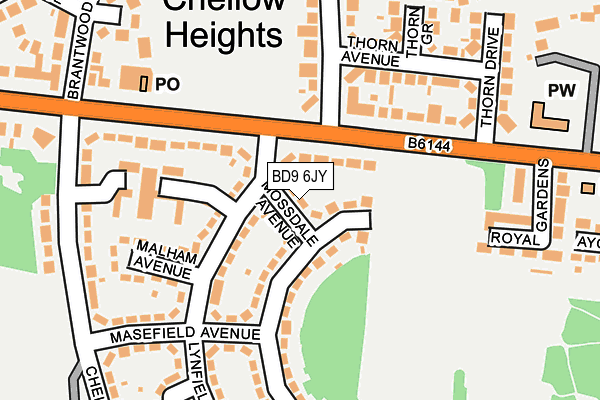 BD9 6JY map - OS OpenMap – Local (Ordnance Survey)