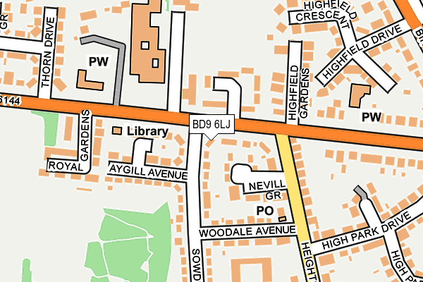 BD9 6LJ map - OS OpenMap – Local (Ordnance Survey)