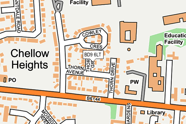 BD9 6LT map - OS OpenMap – Local (Ordnance Survey)
