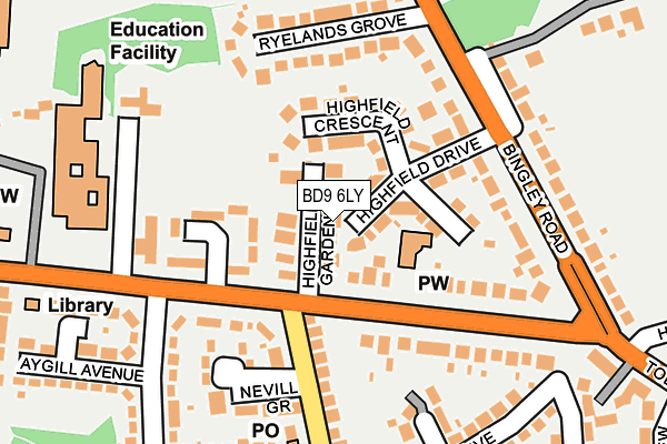 BD9 6LY map - OS OpenMap – Local (Ordnance Survey)