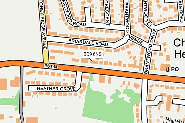 BD9 6NS map - OS OpenMap – Local (Ordnance Survey)