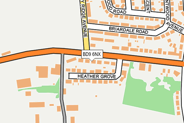 BD9 6NX map - OS OpenMap – Local (Ordnance Survey)