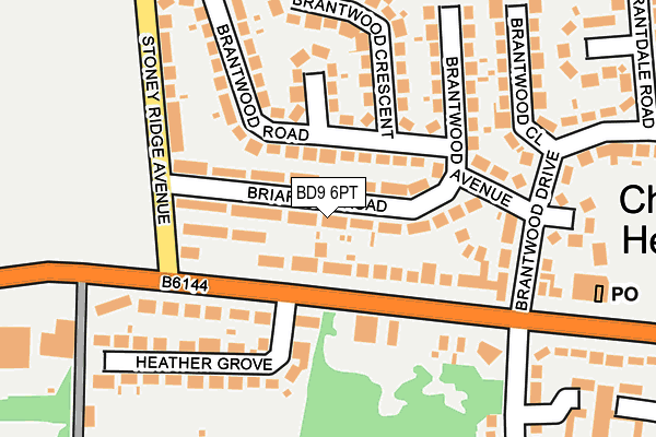 BD9 6PT map - OS OpenMap – Local (Ordnance Survey)