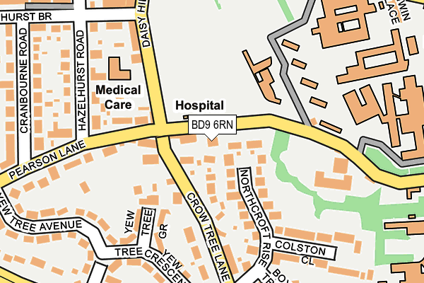 BD9 6RN map - OS OpenMap – Local (Ordnance Survey)