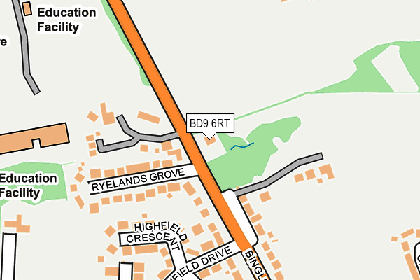 BD9 6RT map - OS OpenMap – Local (Ordnance Survey)