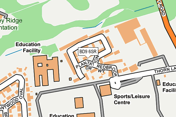 BD9 6SR map - OS OpenMap – Local (Ordnance Survey)