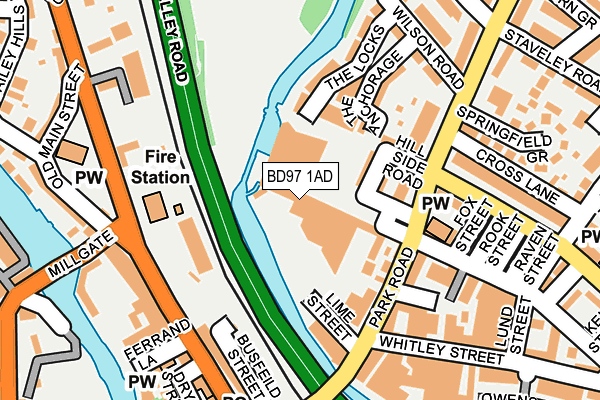 BD97 1AD map - OS OpenMap – Local (Ordnance Survey)