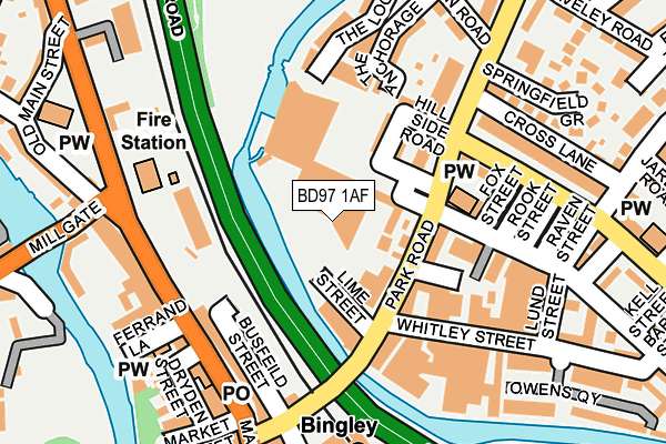 BD97 1AF map - OS OpenMap – Local (Ordnance Survey)