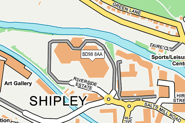 BD98 8AA map - OS OpenMap – Local (Ordnance Survey)