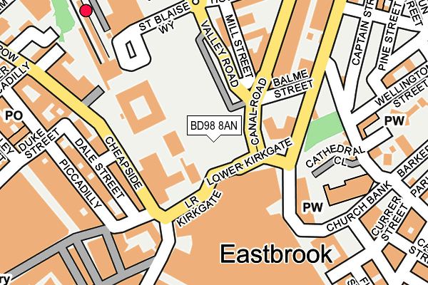 BD98 8AN map - OS OpenMap – Local (Ordnance Survey)