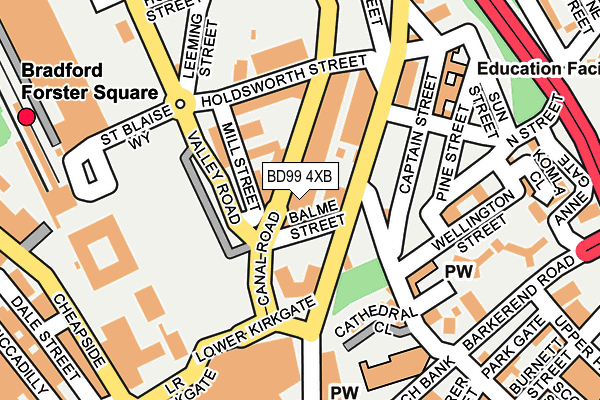 BD99 4XB map - OS OpenMap – Local (Ordnance Survey)