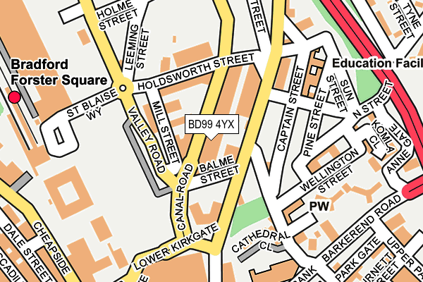 BD99 4YX map - OS OpenMap – Local (Ordnance Survey)