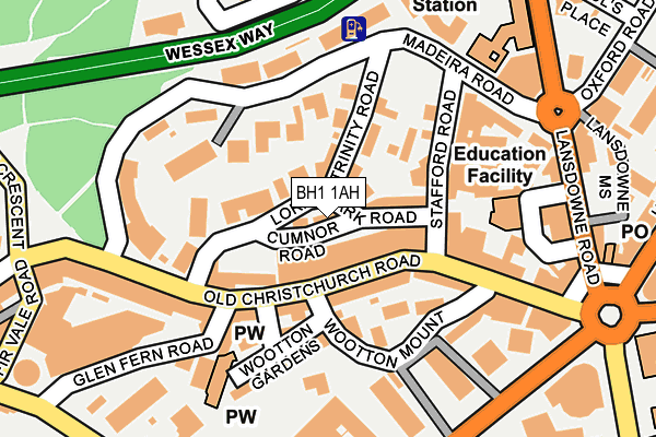 BH1 1AH map - OS OpenMap – Local (Ordnance Survey)