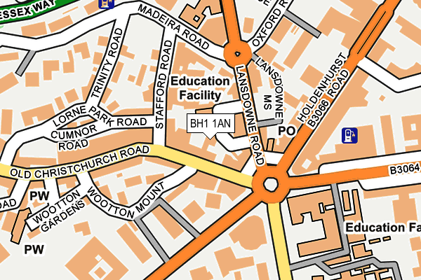 BH1 1AN map - OS OpenMap – Local (Ordnance Survey)