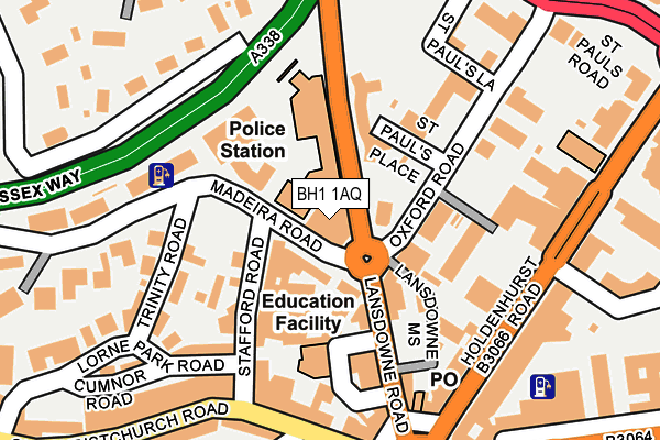 BH1 1AQ map - OS OpenMap – Local (Ordnance Survey)