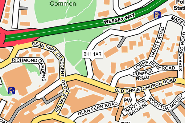BH1 1AR map - OS OpenMap – Local (Ordnance Survey)