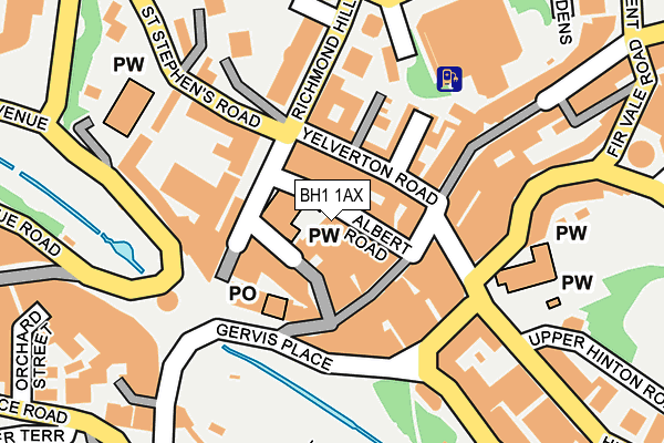 BH1 1AX map - OS OpenMap – Local (Ordnance Survey)