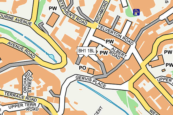 BH1 1BL map - OS OpenMap – Local (Ordnance Survey)