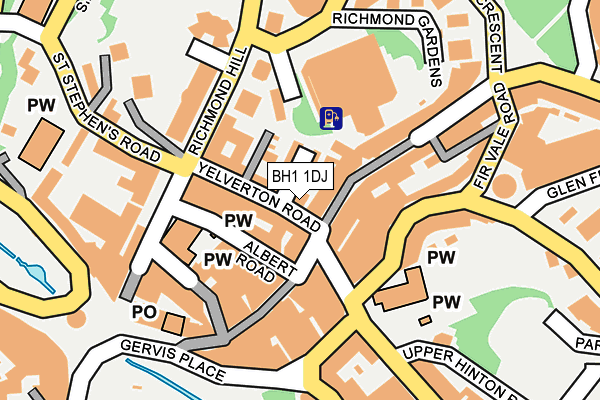 BH1 1DJ map - OS OpenMap – Local (Ordnance Survey)