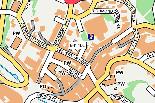 BH1 1DL map - OS OpenMap – Local (Ordnance Survey)