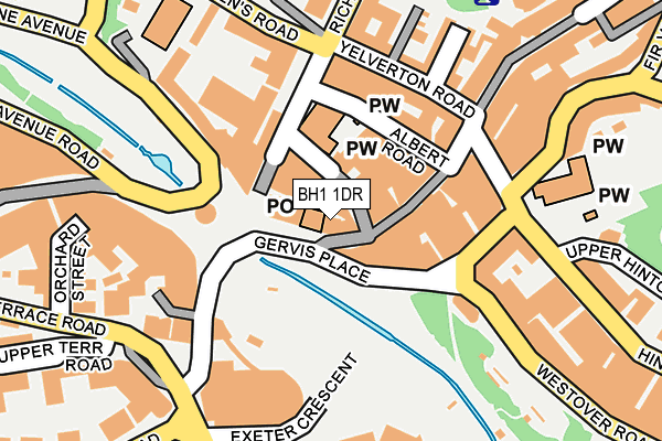 BH1 1DR map - OS OpenMap – Local (Ordnance Survey)