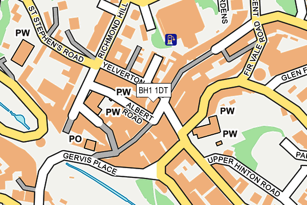 BH1 1DT map - OS OpenMap – Local (Ordnance Survey)