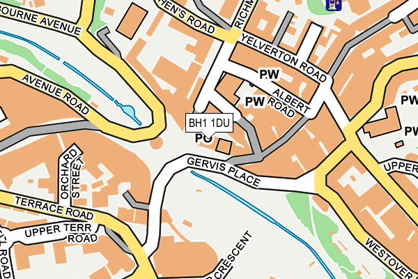 BH1 1DU map - OS OpenMap – Local (Ordnance Survey)