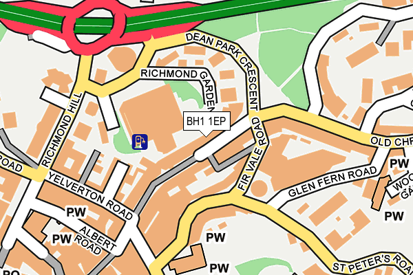BH1 1EP map - OS OpenMap – Local (Ordnance Survey)
