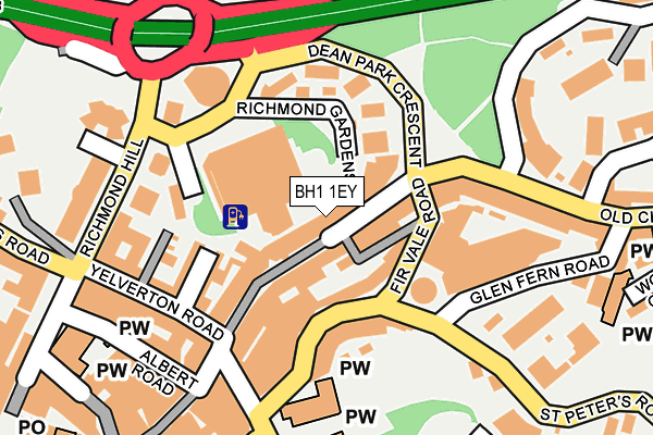 BH1 1EY map - OS OpenMap – Local (Ordnance Survey)
