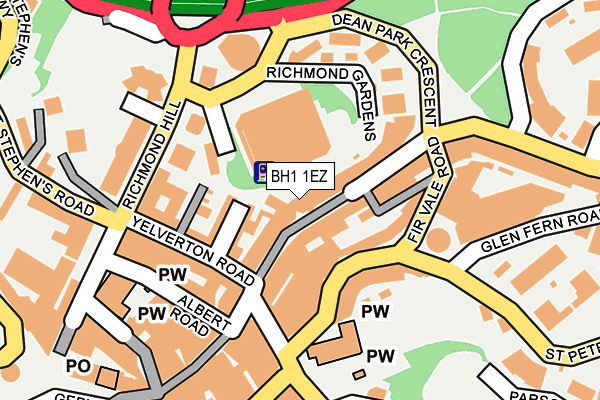 BH1 1EZ map - OS OpenMap – Local (Ordnance Survey)