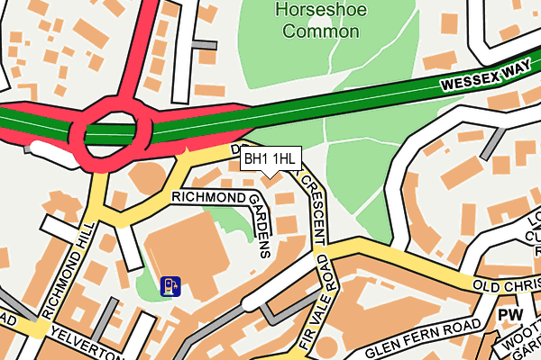 BH1 1HL map - OS OpenMap – Local (Ordnance Survey)