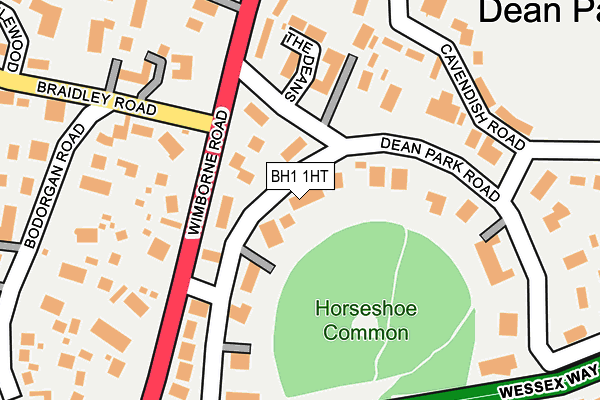 BH1 1HT map - OS OpenMap – Local (Ordnance Survey)