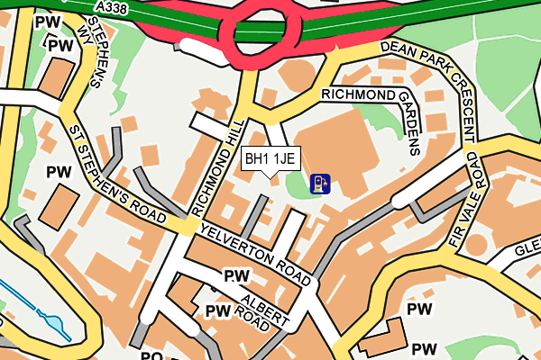 BH1 1JE map - OS OpenMap – Local (Ordnance Survey)