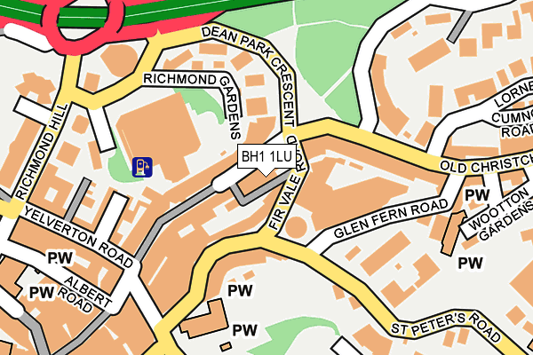 BH1 1LU map - OS OpenMap – Local (Ordnance Survey)