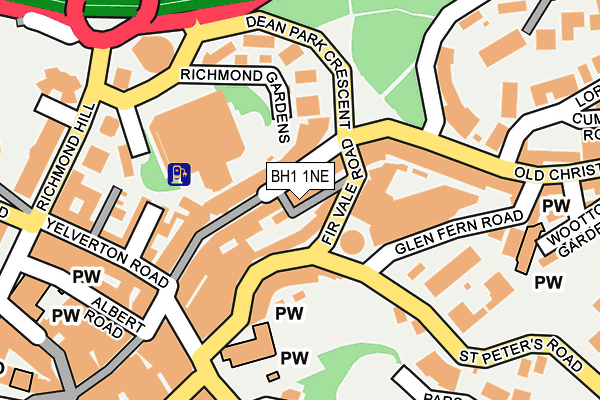 BH1 1NE map - OS OpenMap – Local (Ordnance Survey)