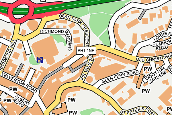 BH1 1NF map - OS OpenMap – Local (Ordnance Survey)