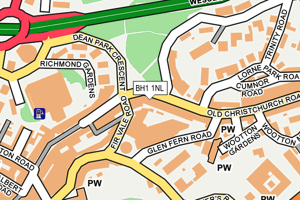 BH1 1NL map - OS OpenMap – Local (Ordnance Survey)