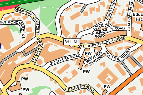 BH1 1NU map - OS OpenMap – Local (Ordnance Survey)