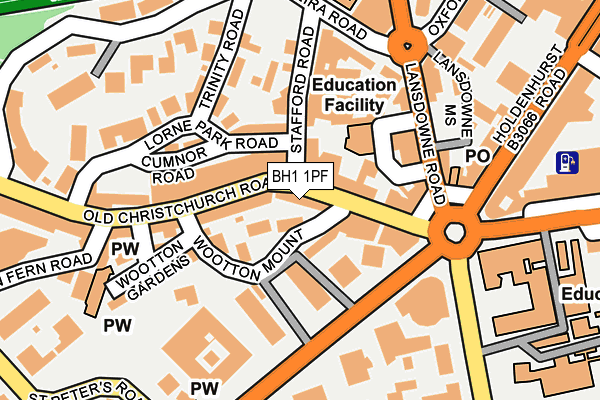 BH1 1PF map - OS OpenMap – Local (Ordnance Survey)