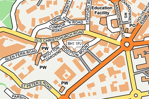 BH1 1PJ map - OS OpenMap – Local (Ordnance Survey)