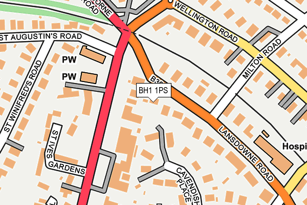 BH1 1PS map - OS OpenMap – Local (Ordnance Survey)