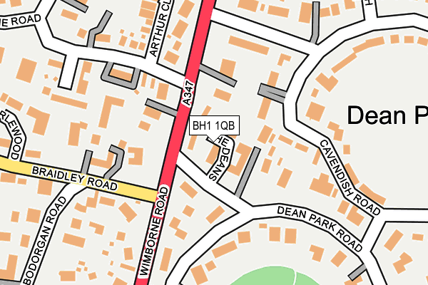 BH1 1QB map - OS OpenMap – Local (Ordnance Survey)