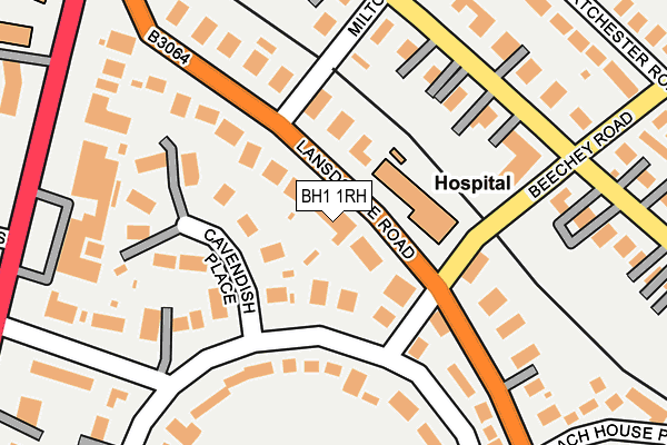 BH1 1RH map - OS OpenMap – Local (Ordnance Survey)