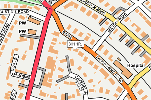 BH1 1RJ map - OS OpenMap – Local (Ordnance Survey)