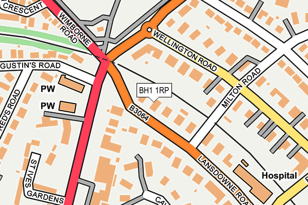 BH1 1RP map - OS OpenMap – Local (Ordnance Survey)