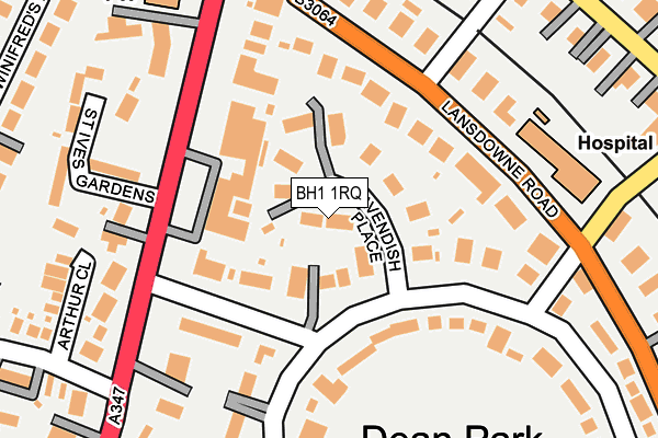 BH1 1RQ map - OS OpenMap – Local (Ordnance Survey)
